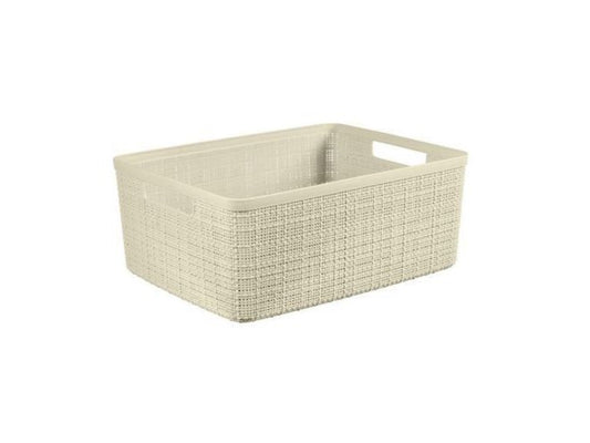 Jute Mandje M 12 liter Offwhite 36x28x14,5cm