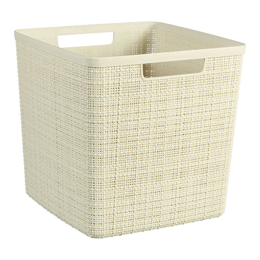 Jute Mandje Cube 17 liter Offwhite 28x28x27cm