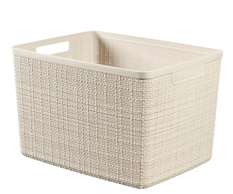 Jute Mand L 20 liter Offwhite 36x28x23cm