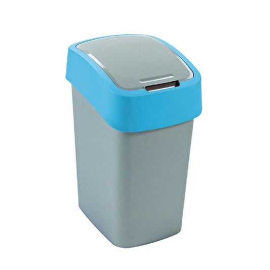 Pacific Flip Bin afvalbak 45L zilver/blauw kunststof