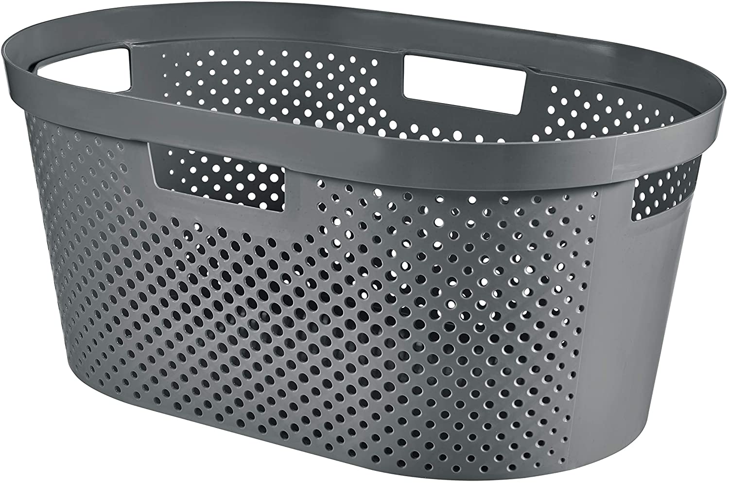 Infinity Dots wasmand recycled 40 liter antraciet 59x39x26cm