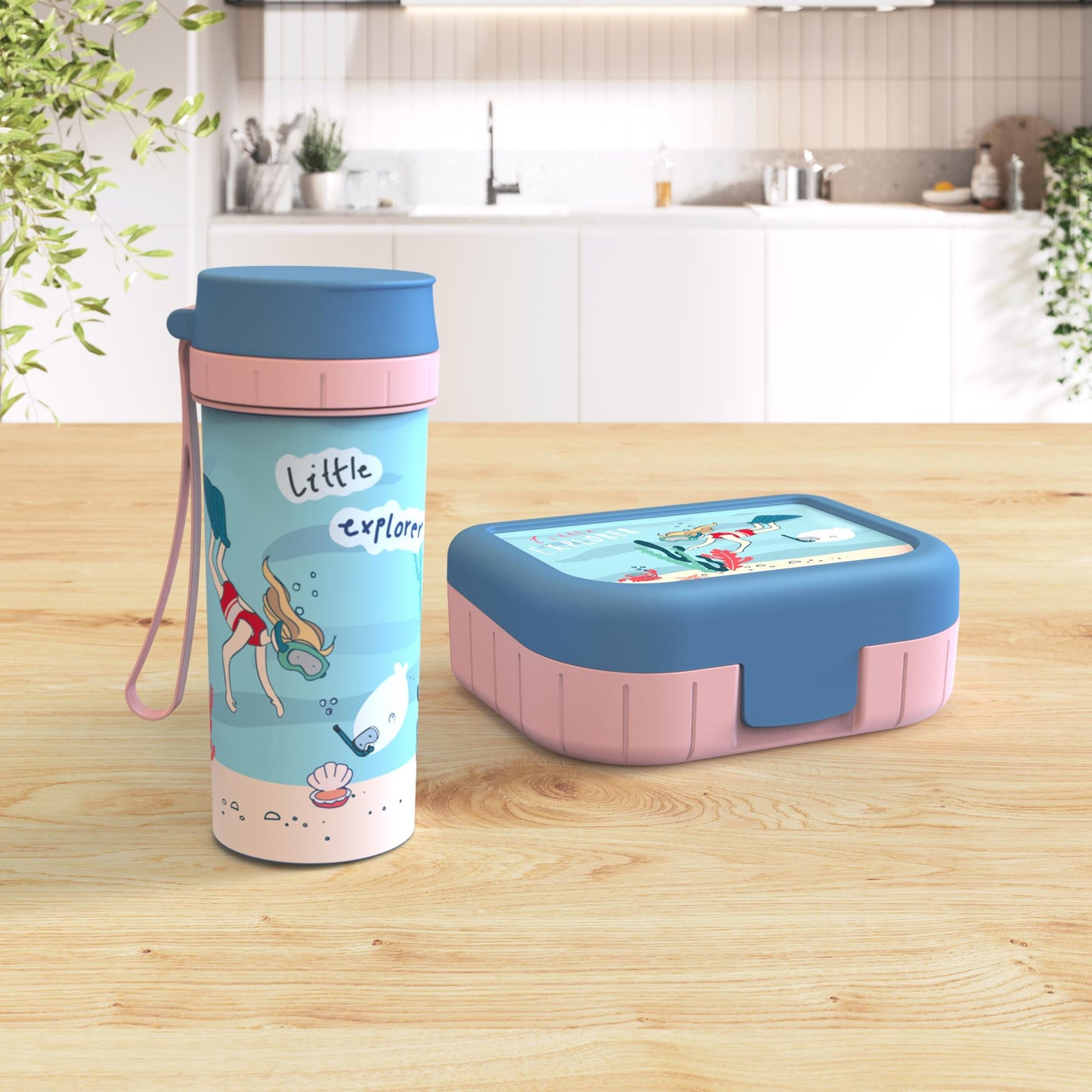 Lunchbox en Schoolbeker set To Go Memory Kids kids explorer girls