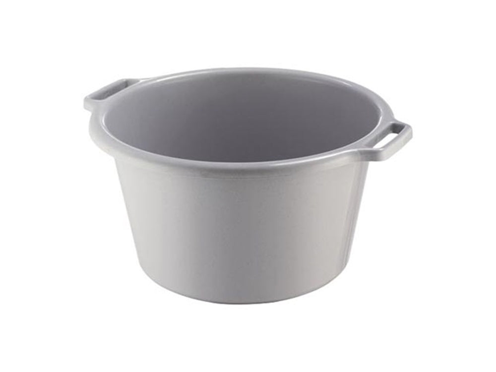 Basic tobbe 20 Liter zilver diameter 42x23cm kunststof