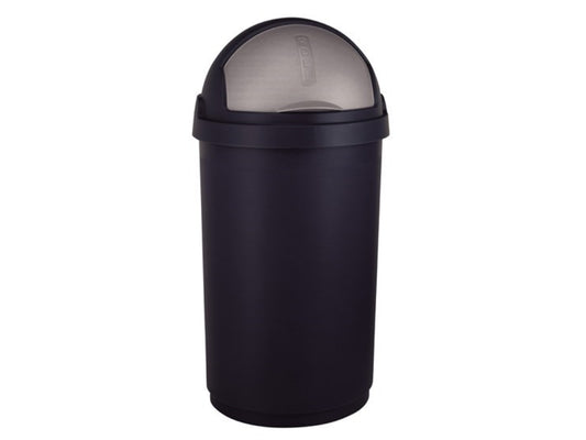 Roll Bullet Bin 50 liter zwart/zilver Ø39x75cm