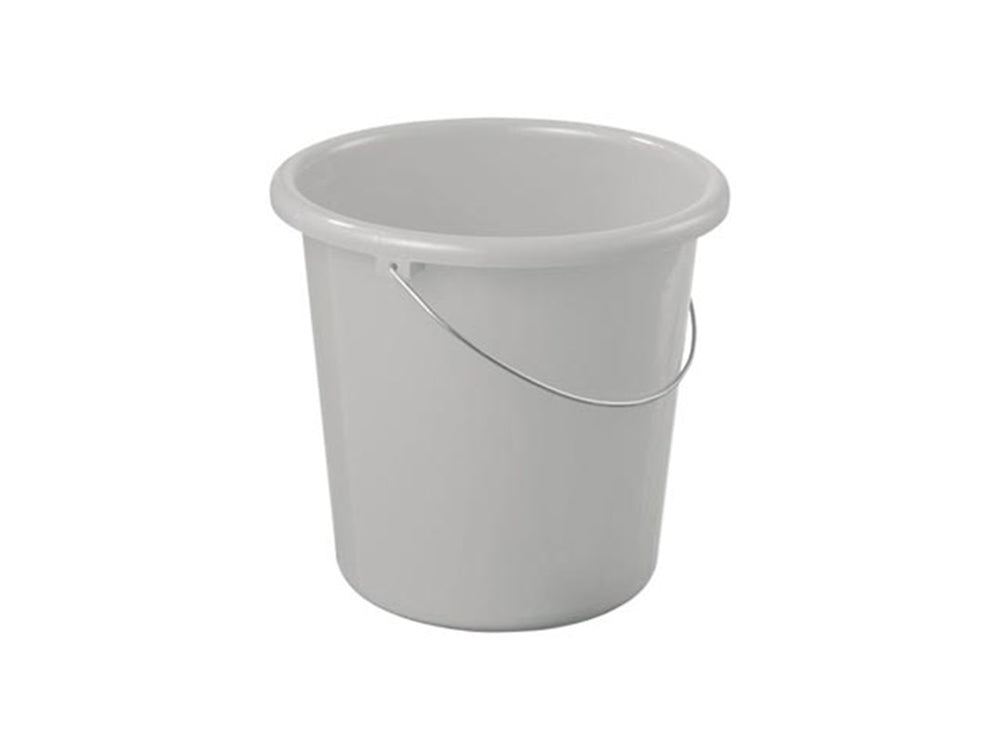 Basic emmer10 Liter zilver diameter 28x25,8cm kunststof