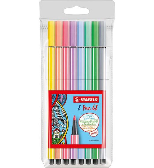 Pen 68 pastel etui a 8 stuks