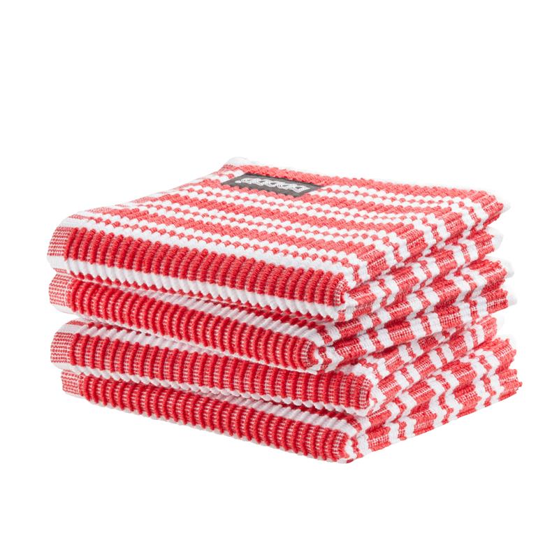 Vaatdoek Classic Clean pak 4 stuks 30x30cm rood