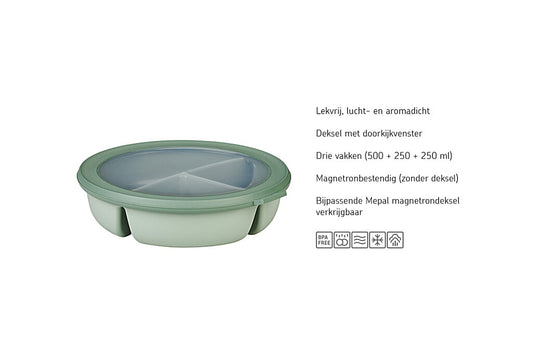 Bento bowl Cirqula 3-vaks250+250+500ml vivid blue