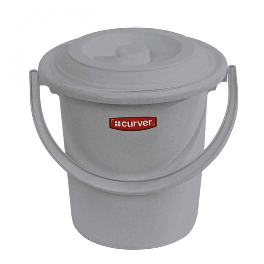 Emmer + deksel grijs 10ltr toiletemmer/luieremmer