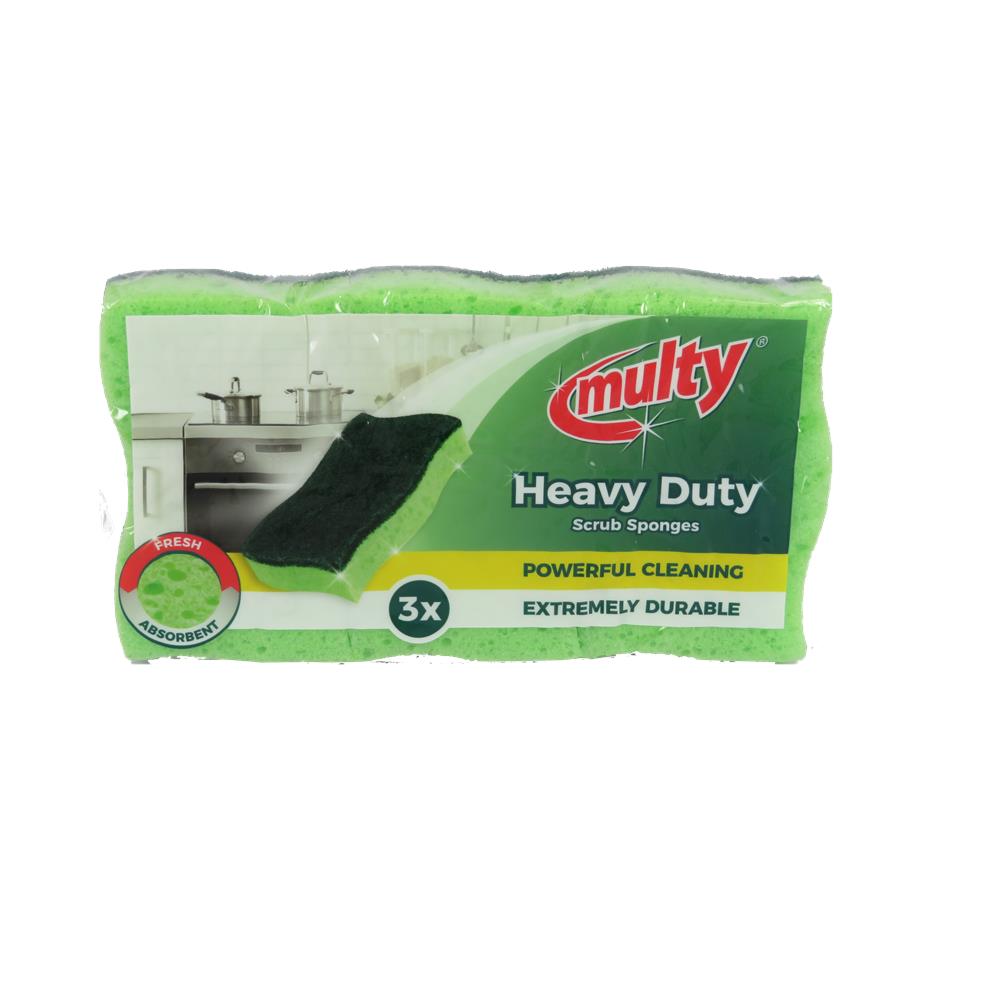 Heavy Duty schuursponsen groen 3-pack