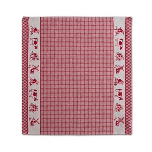 Theedoek Dutchie rood 60x65cm 6 stuks