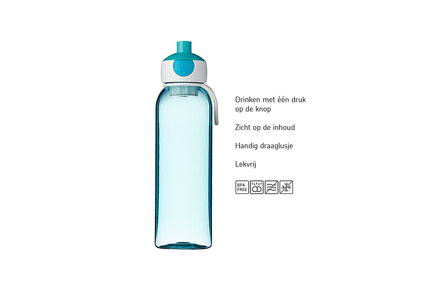 Waterfles flip-up campus 500 ml - turquoise